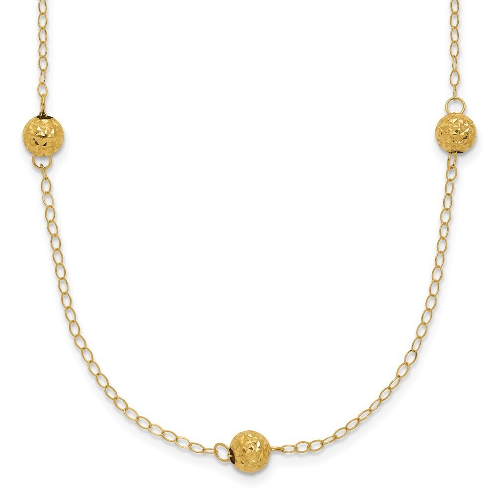 14k Yellow Gold Bead Necklace